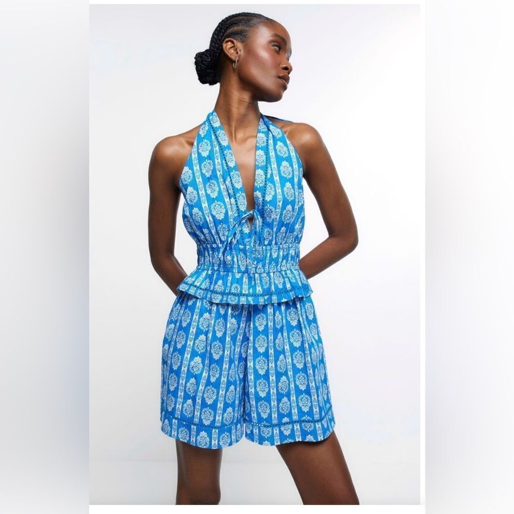 NWT River Island Paisley, Halter Neck Romper